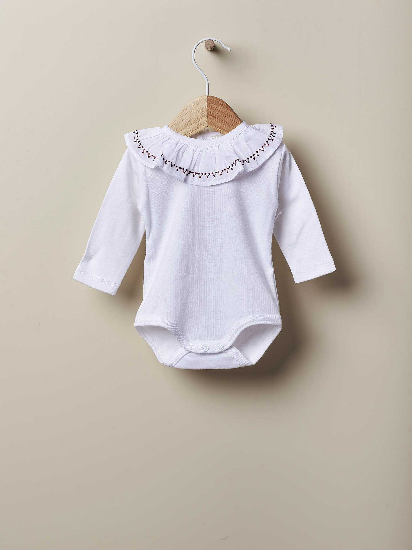 Body de manga comprida com folho